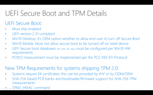 Microsoft Windows 10: Secure Boot von OEMs einstellbar