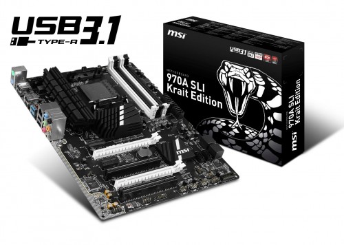 MSI 970A SLI Krait Edition: Weltweit erstes AMD-Mainboard mit USB 3.1