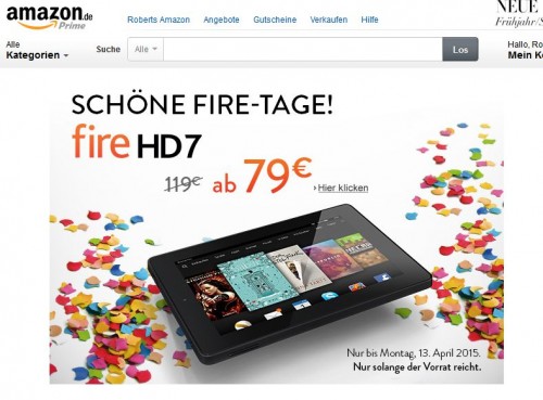 Amazon Fire Tablets zum Sonderpreis ab 79 Euro - Fire-Tage bei Amazon