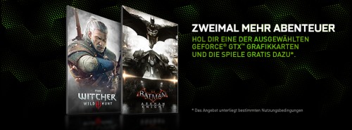Neues GeForce Game Bundle - Witcher 3 und Batman Arkham Knight kostenlos
