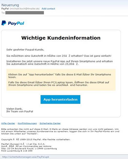 Falsche PayPal-App: Neuer Banking-Trojaner in Android-Apps