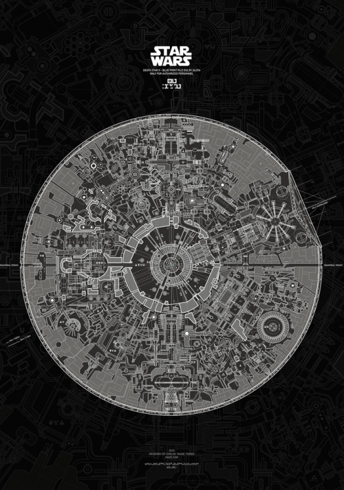 Star Wars: Poster mit Todestern-Blaupause bei Kickstarter