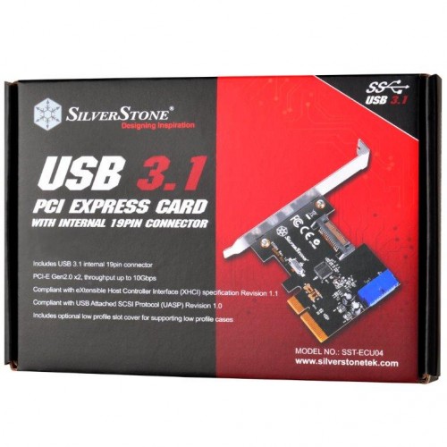 SilverStone ECU04: Erweiterungskarte für USB-3.1-Anschlüsse