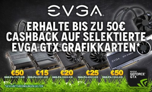 EVGA: Bis zu 50 Euro Cashback auf Grafikkarten der GeForce 900 Serie