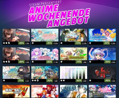 Über 100 Anime-Spiele im Angebot - Bis zu 90 Prozent Rabatt