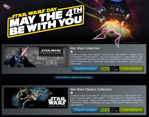 Rabatte auf Star-Wars-Spiele - Bis zu 77 Prozent sparen