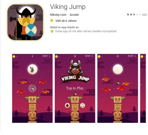 Android Play Store: Viking Jump mit Malware infiziert