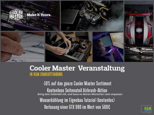 Cooler Master Event in Berlin - 10% Rabatt auf Produkte und GTX 980 zu gewinnen