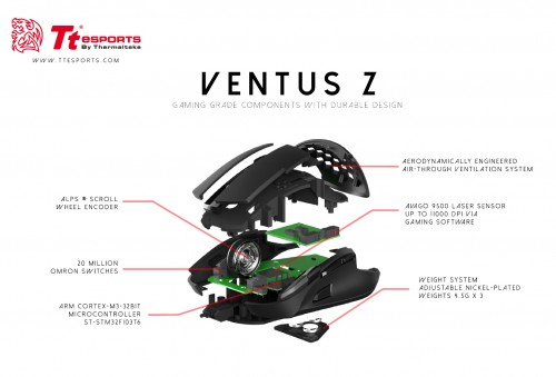 Tt eSPORTS Ventus Z: Gaming-Maus mit Belüftungslöchern