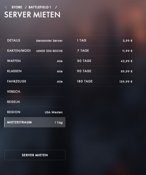 Battlefield 1: Herbst-Update, Hardcore-Server und Miet-Server verfügbar