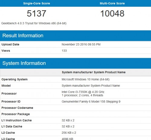 Core i3-7350K: Erste Benchmarks veröffentlicht