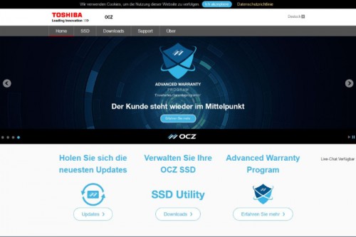 OCZ Toshiba jetzt mit deutschsprachiger Website