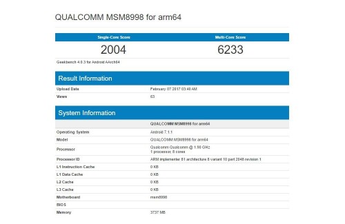 Snapdragon-835-SoC erreicht über 6000 Punkte im Geekbench