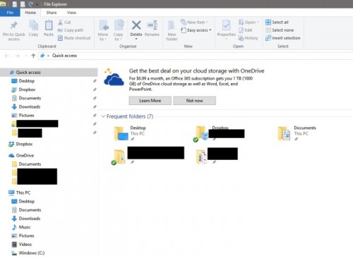 Microsoft führt Werbung im Explorer von Windows 10 ein