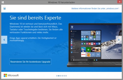 Windows 10 upgrade fenster1