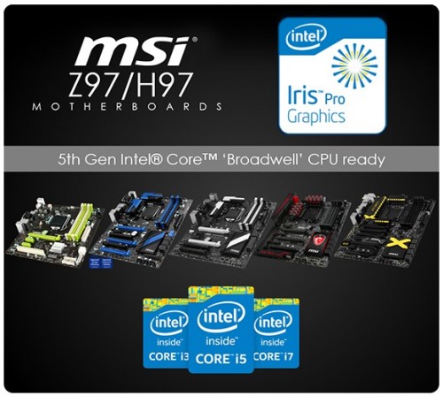 Msi supports intel core 5th gen.