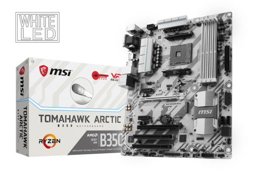 msi b350 tomahawk arctic product pictures boxshot