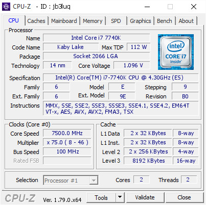 Intel Core i7-7740K: Kaby-Lake-X erreicht 7,5 GHz