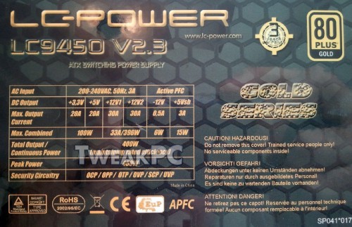 LC9450 400W Original TweakPC