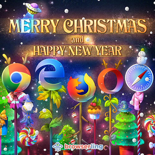 Merry browsery Christmas and Happy browsery New Year from all the browsers, browserify mage, and browser-kind.

For more nerd comics visit https://comic.browserling.com. New jokes about programming, web and browsers every week!