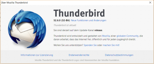 Thunderbird 52.6: Neues Update des E-Mail-Clienten schließt mehrere Sicherheritslücken