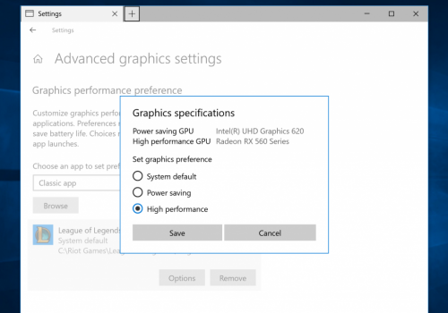 Windows 10: Ausgabe über IGP oder dedizierter Grafikkarte künftig selbst wählen