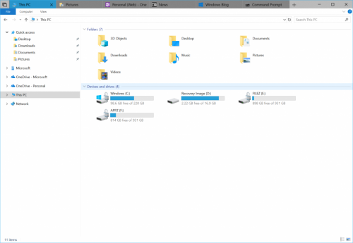 Windows 10 Sets: Neue Tab-Funktion für den Datei-Explorer geplant