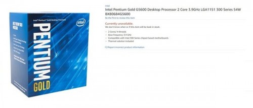 Intel: Neue Celeron- und Pentium-Gold-CPUs der Coffe-Lake-Generation