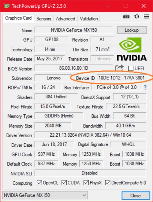 Nvidia GeForce MX 150 als gedrosselte Variante aufgetaucht