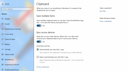 Windows 10: Zwischenablage mit Cloud-Anbindung angekündigt