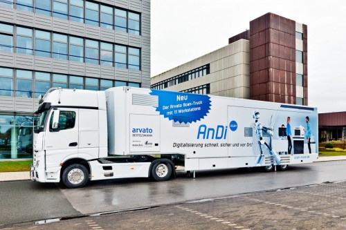 Arvato Scan-Truck: Mobiler Scanner für bis zu 100.000 A4-Seiten am Tag