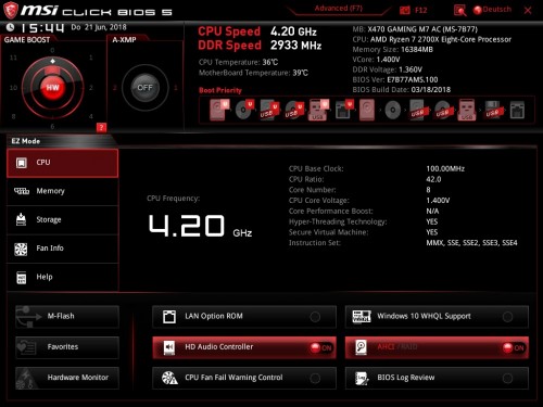 600. MSI Click Bios 5 EZ Mode CPU