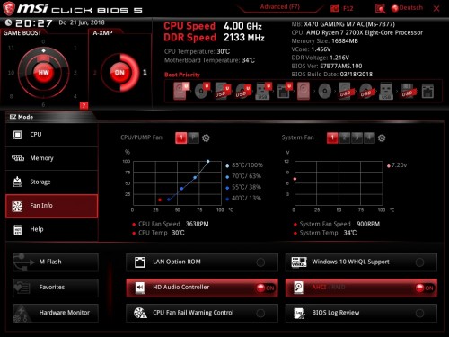 603. MSI Click Bios 5 EZ Mode Fan Info