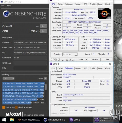 Ryzen 3 2300X: Cinebench-Screenshot mit 4,3 GHz aufgetaucht