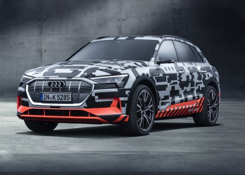 The Audi e-tron prototype offers a preview of the first purely electrically powered model from the b