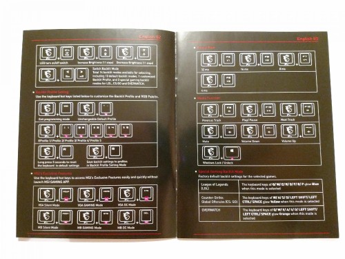 11. MSI GK70 Red Handbuch auf Englisch Japanisch Chinesich