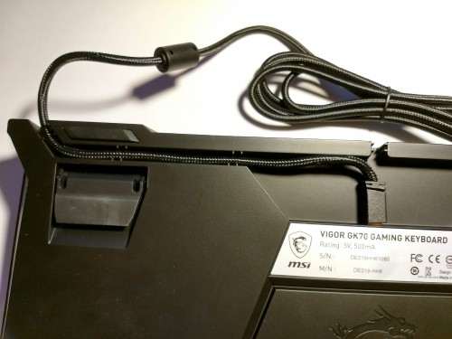 41. MSI GK70 Red Tastatur Kabelführung links