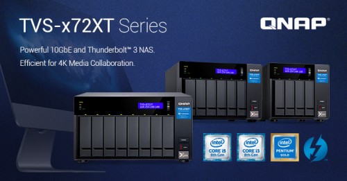 QNAP TVS-x72XT: NAS-Geräte mit Intel-CPU und Thunderbolt 3