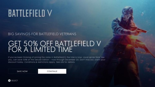 Battlefield V: 50 Prozent Rabatt für Serien-Veteranen - inklusive Deluxe Edition
