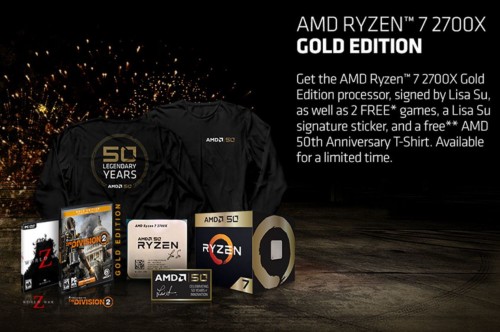 AMD Ryzen 7 2700X als Gold Edition mit zwei Spielen zum 50. Jubiläum