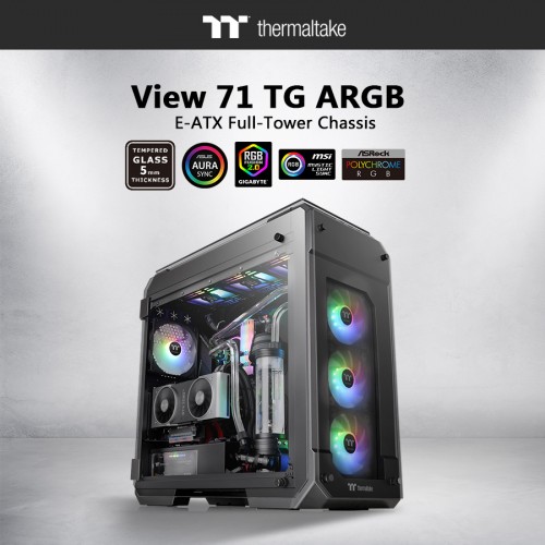 Thermaltake View 71: Tempered-Glass-Gehäuse als ARGB-Edition