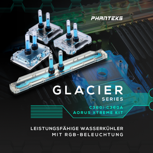 Facebook Blog DE Phanteks Glacier C360i & C360a Glacier Gigabyte Aorus Xtreme block