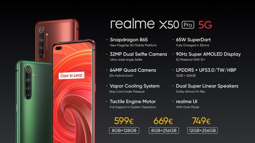 Realme X50 Pro 5G: Snapdragon-865-Smartphone unter 600 Euro