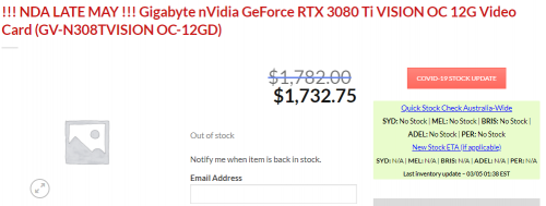 Nvidia GeForce RTX 3080 Ti: Erste Modelle werden gelistet