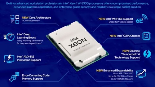 Intel Xeon W-3300: Neue Workstation-CPUs mit bis zu 38 Kernen