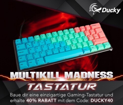 Bild: Ducky One 2 Multikill Madness: Konfigurierbare Tastatur aktuell 40 Prozent günstiger