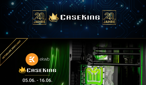 Caseking: Rabatt-Aktion zu ekwb-Produkten zum 20. Geburtstag - Gutscheincode