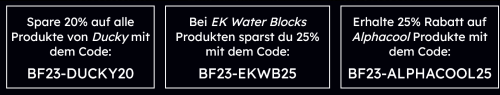 Caseking: Black Friday-Deals von Ducky, EK Water Blocks und Alphacool