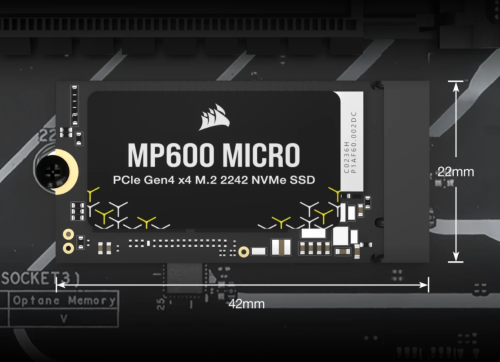 Bild: Corsair MP600 Micro: Schnelle und kompakte M.2-SSD