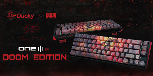 New gaming keyboards with a hellish design for Doom